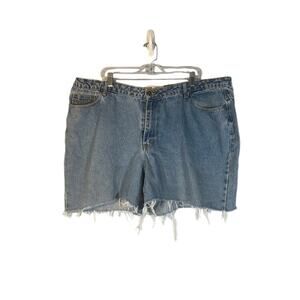 Route 66 Fringe Trim Cut Off Classic Cotton Casual Denim Jean Short Women Sz 26A